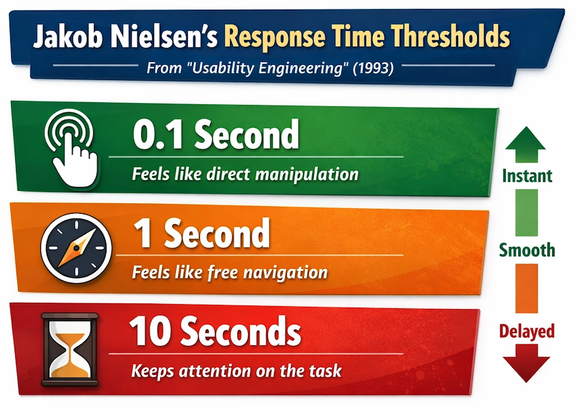 Diagram showing response time thresholds