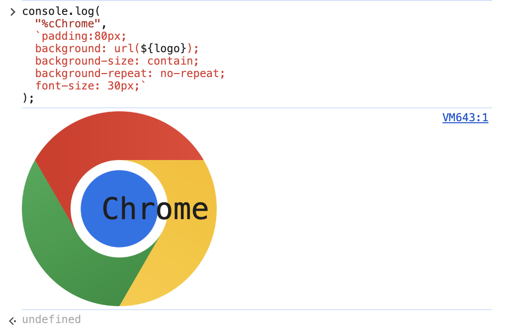 Image in the DevTools console