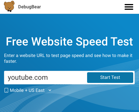 Site speed test