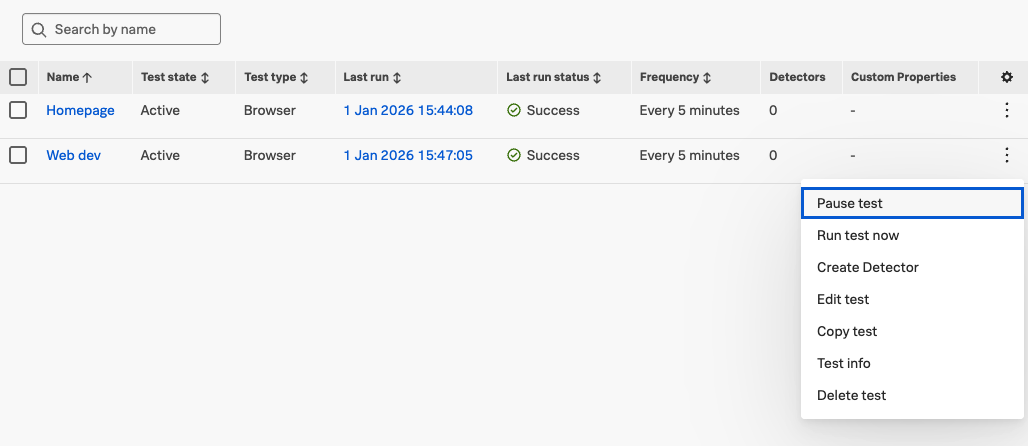 Creating a Splunk detector from the dashboard