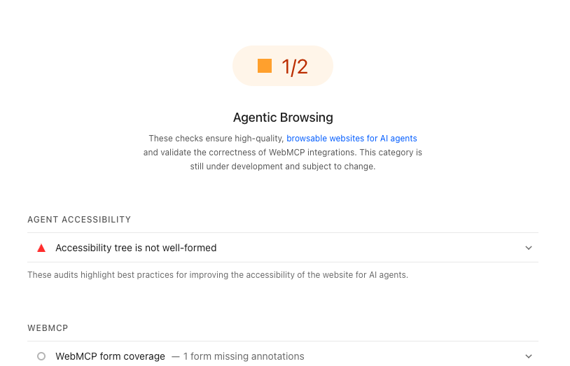 Agentic browsing check