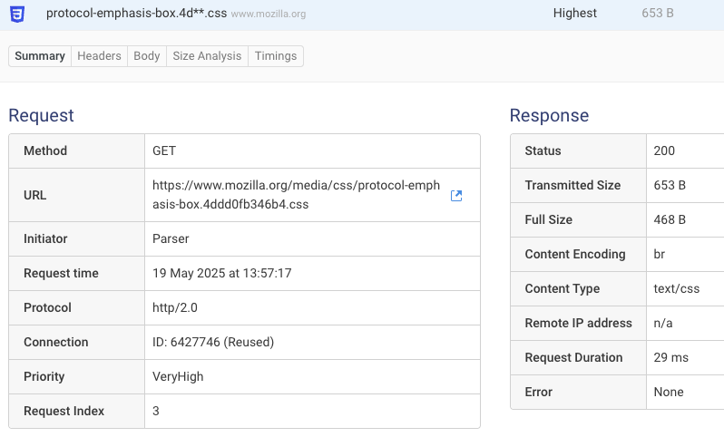 Request details from HAR file