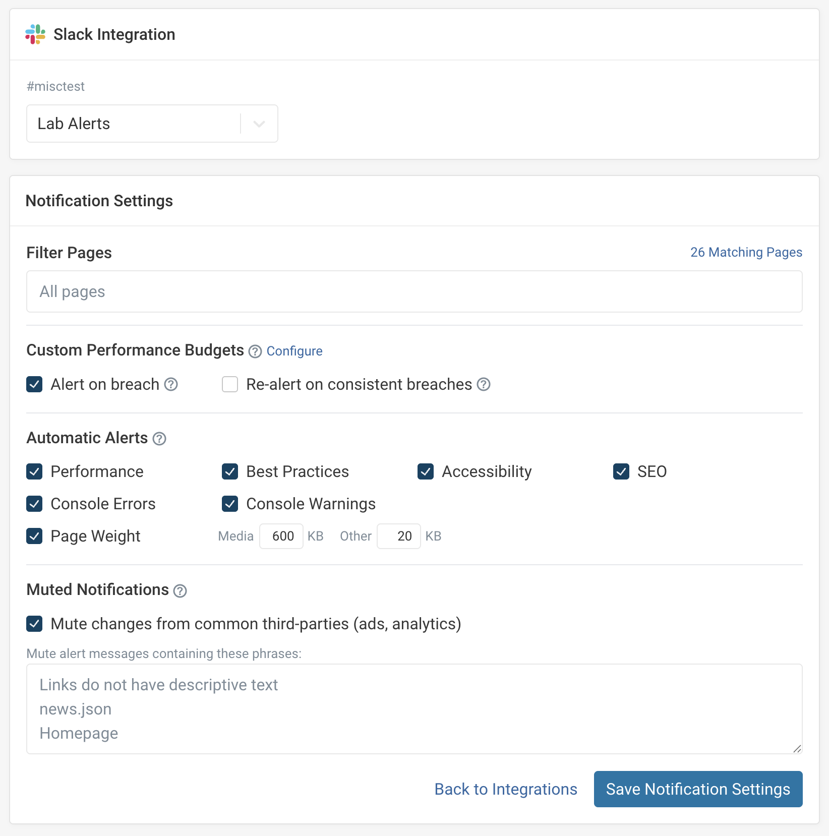 Configuring an automatic alert