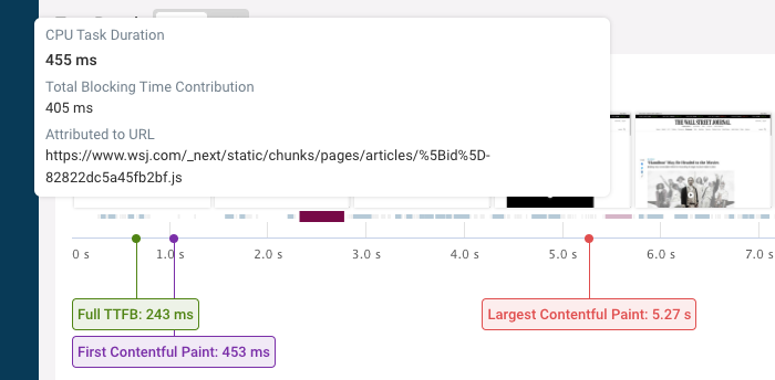 Long CPU task during page load