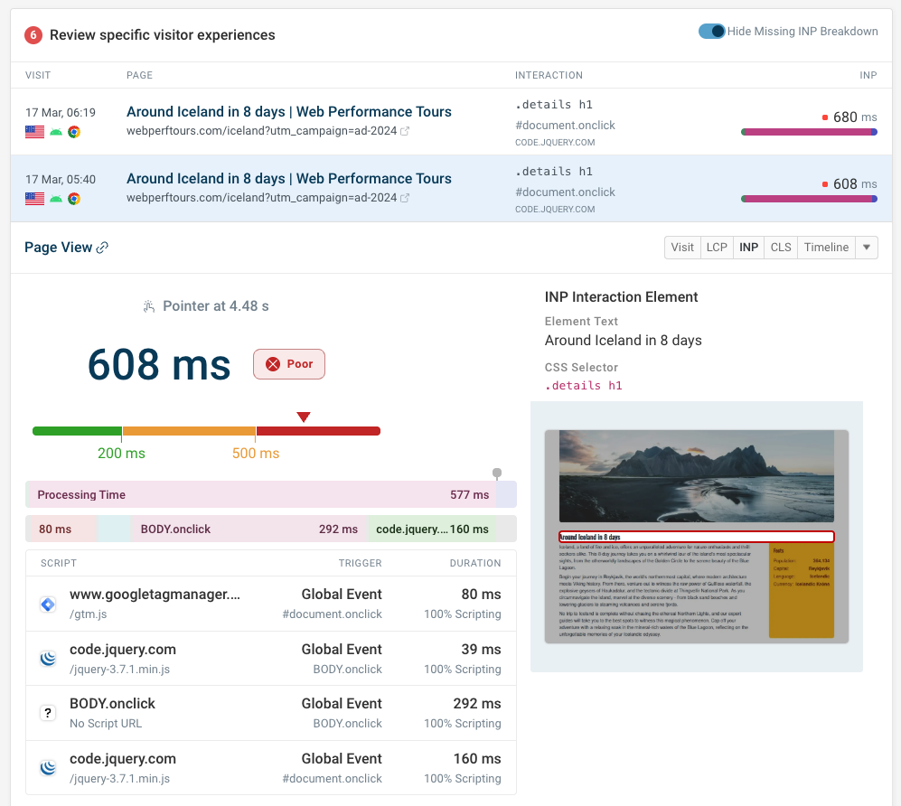 INP visitor experience