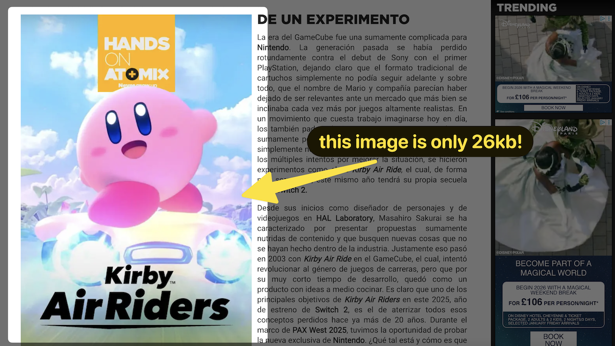 Screenshot of compressed WebP image in situ