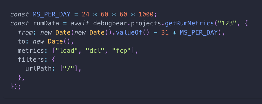 DebugBear API integration