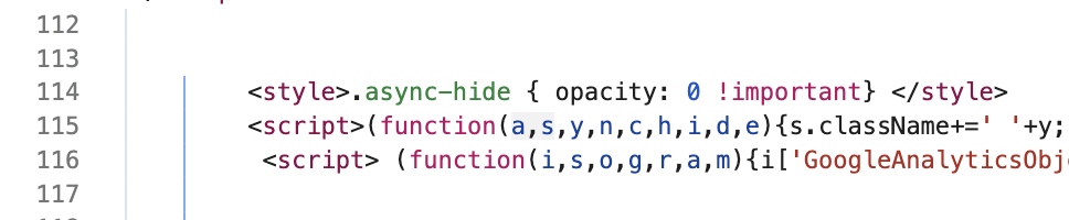 Script adding the async-hide body class