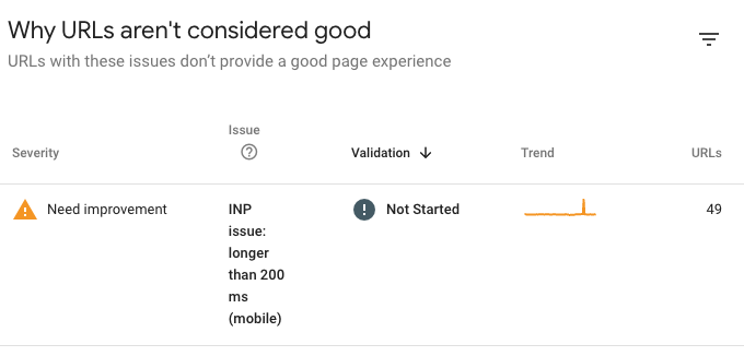 Google Search Console - Core Web Vitals - why URLS aren't considered good