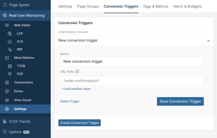 Conversion triggers