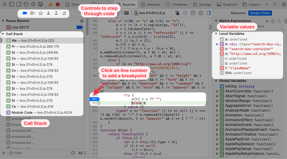 JavaScript Debugger in Safari