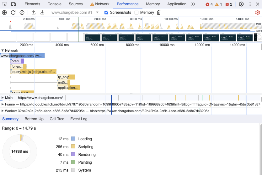 Chrome DevTools performance profile