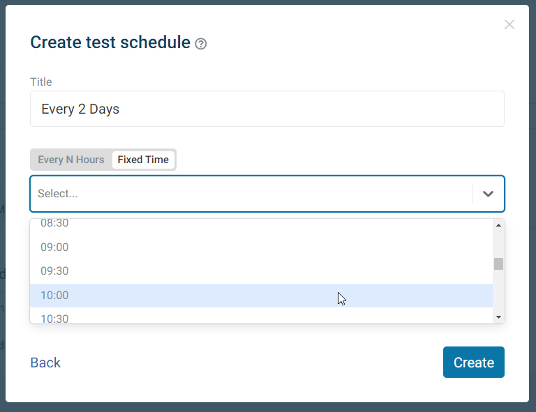 Fixed test times