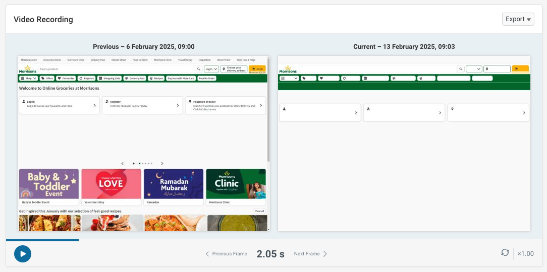 Site speed video recording