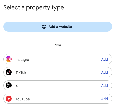 Selecting a property type