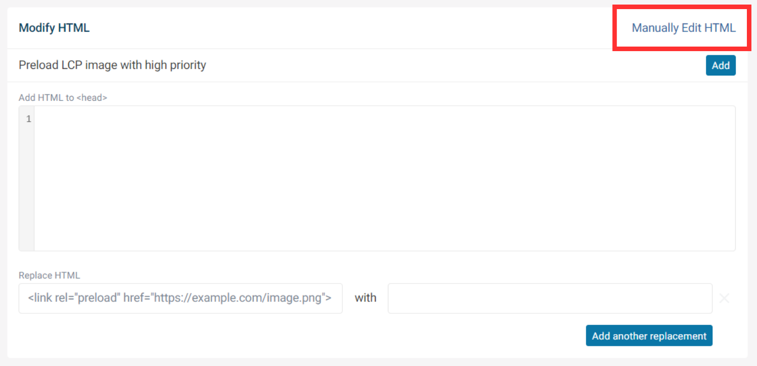 Manually edit HTML