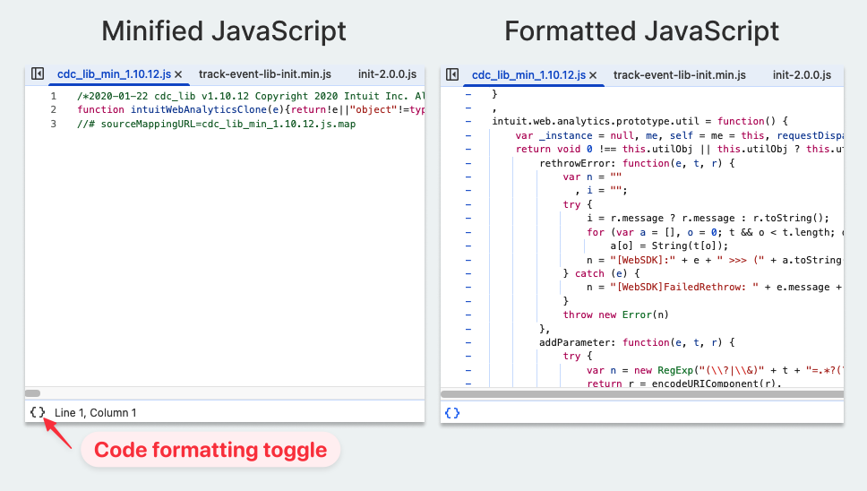 Pretty print toggle in DevTools