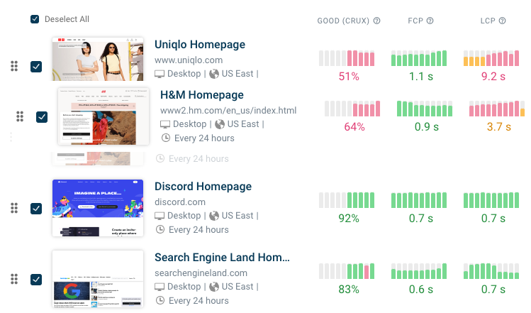 Dragging a page up or down