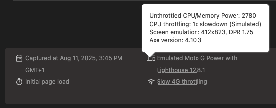 Lighthouse throttling simulation