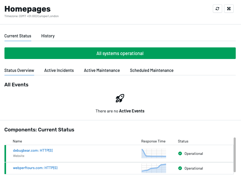 Uptime.com status page