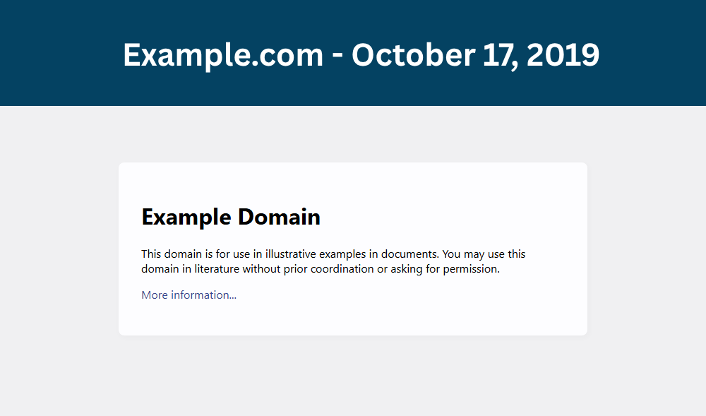 Example.com: October 17, 2019