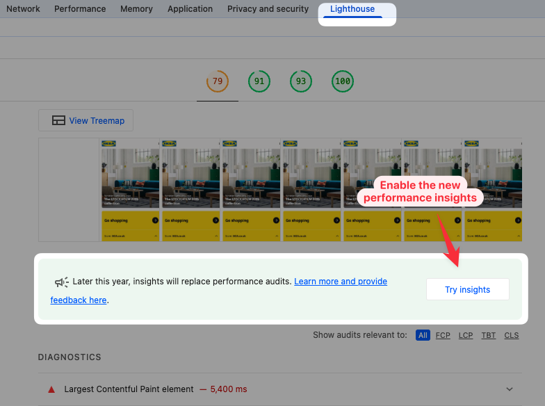 Try insights in Chrome DevTools
