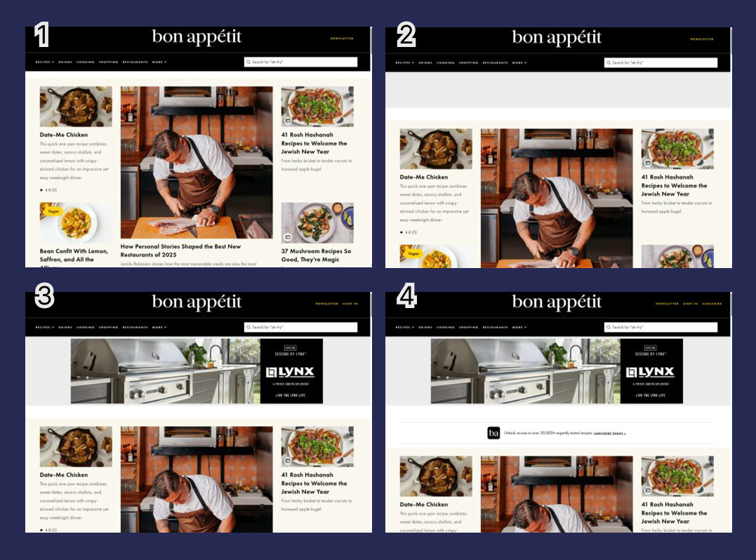 Layout shift on recipe website