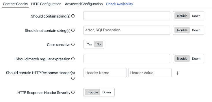 Site24x7 content checks