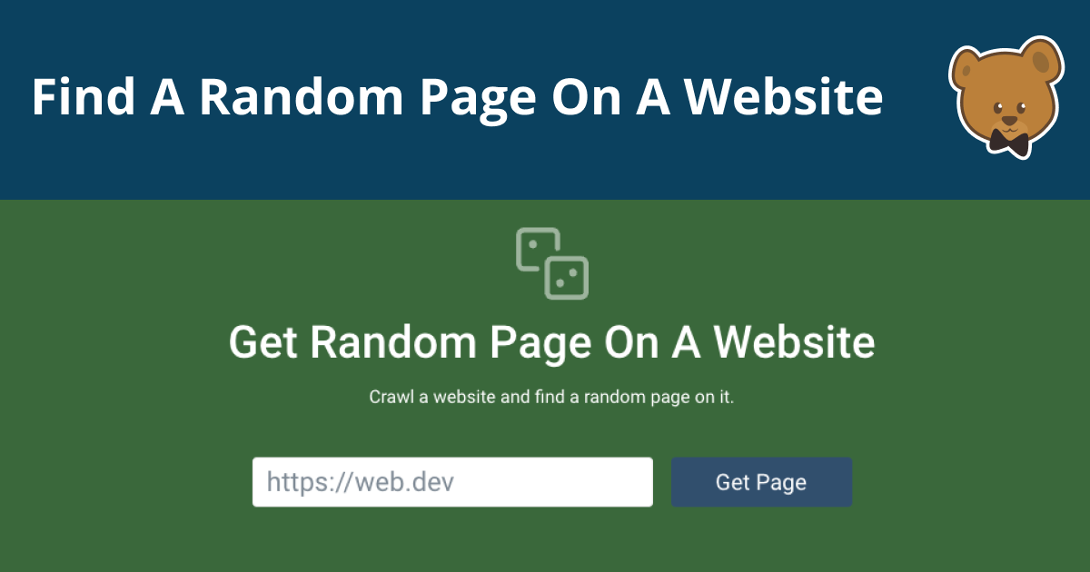 Get A Random Page On A Website