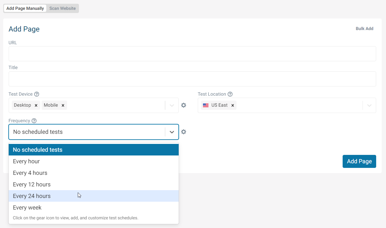 Schedule performance tests