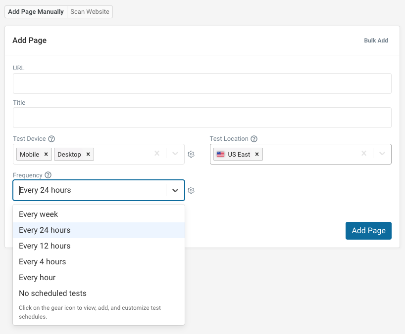 Schedule performance tests