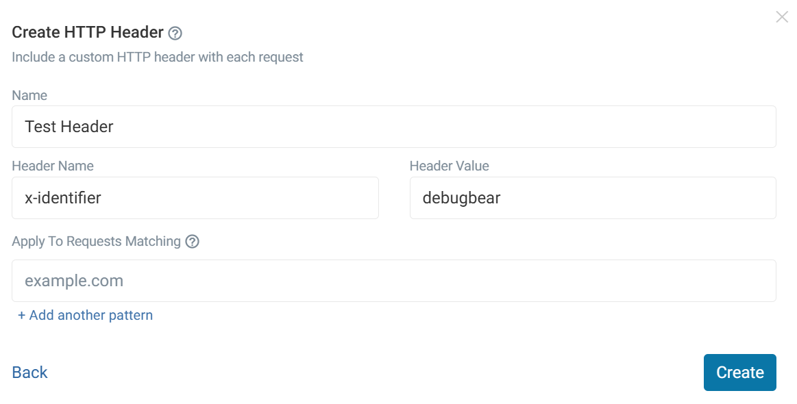 HTTP header form