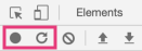 Chrome DevTools performance tab record and reload icons