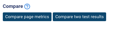 UI for comparing web performance across pages